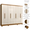 Guarda Roupa Casal 8P 236 cm Diplomata Freijo Off White Moval