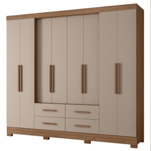 Guarda Roupa Casal 8P 237 cm San Lorenzo Carvalho Fendi Moval