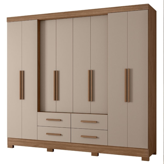 Guarda Roupa Casal 8P 237 cm San Lorenzo Carvalho Fendi Moval