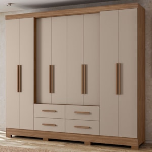 Guarda Roupa Casal 8P 237 cm San Lorenzo Carvalho Fendi Moval