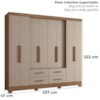 Guarda Roupa Casal 8P 237 cm San Lorenzo Carvalho Fendi Moval
