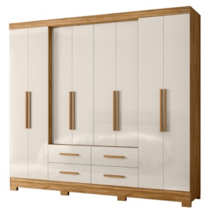 Guarda Roupa Casal 8P 237 cm San Lorenzo Freijo Off White Moval