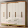 Guarda Roupa Casal 8P 237 cm San Lorenzo Freijo Off White Moval