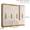 Guarda Roupa Casal 8P 237 cm San Lorenzo Freijo Off White Moval