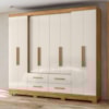 Guarda Roupa Casal 8P 237 cm San Lorenzo Freijo Off White Moval