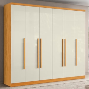 Guarda Roupa Casal Canada 6 Portas 269 cm Cinamomo Off White ARMoveis