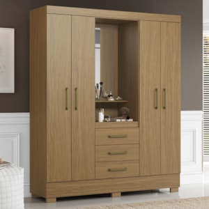 Guarda Roupa Casal Capela 4 Portas 164 cm Paris Atacama ARMoveis