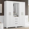 Guarda Roupa Casal Capela 4 Portas 164 cm Paris Branco Rosa Flex ARMoveis