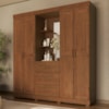 Guarda Roupa Casal Capela 4 Portas 182 cm Madeira Macica Taeda 1143C Castanho Festra
