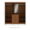 Guarda Roupa Casal Capela 4 Portas 182 cm Madeira Macica Taeda 1143C Castanho Festra