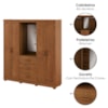 Guarda Roupa Casal Capela 4 Portas 182 cm Madeira Macica Taeda 1143C Castanho Festra