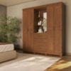 Guarda Roupa Casal Capela 4 Portas 182 cm Madeira Macica Taeda 1143C Castanho Festra