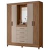 Guarda Roupa Casal Capela 4P 165 cm Atenas Carvalho Fendi Moval