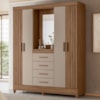 Guarda Roupa Casal Capela 4P 165 cm Atenas Carvalho Fendi Moval