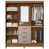 Guarda Roupa Casal Capela 4P 165 cm Atenas Carvalho Fendi Moval