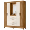 Guarda Roupa Casal Capela 4P 165 cm Atenas Freijo Off White Moval