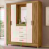 Guarda Roupa Casal Capela 4P 165 cm Atenas Freijo Off White Moval