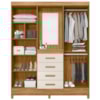 Guarda Roupa Casal Capela 4P 165 cm Atenas Freijo Off White Moval