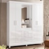 Guarda Roupa Casal Capela 4P 165 cm Capri Branco Flex Moval