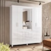Guarda Roupa Casal Capela 4P 165 cm Capri Branco Flex Moval