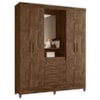 Guarda Roupa Casal Capela 4P 165 cm Capri Castanho Wood Moval