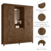 Guarda Roupa Casal Capela 4P 165 cm Capri Castanho Wood Moval