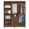 Guarda Roupa Casal Capela 4P 165 cm Capri Castanho Wood Moval
