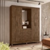Guarda Roupa Casal Capela 4P 165 cm Capri Castanho Wood Moval
