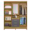 Guarda Roupa Casal Capela 4P 165 cm Capri Freijo Cinza Moval