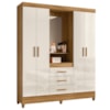Guarda Roupa Casal Capela 4P 165 cm Capri Freijo Off White Moval