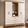 Guarda Roupa Casal Capela 4P 165 cm Capri Freijo Off White Moval