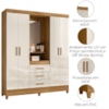 Guarda Roupa Casal Capela 4P 165 cm Capri Freijo Off White Moval