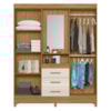 Guarda Roupa Casal Capela 4P 165 cm Capri Freijo Off White Moval