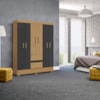 Guarda Roupa Casal Coimbra 6 Portas 149 cm Atacama Grafite ARMoveis