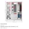 Guarda Roupa Casal Com Espelho 3 Portas 3 Gavetas Capelinha 166 cm Branco Absoluto ZANZ