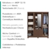 Guarda Roupa Casal Com Espelho 3 Portas 3 Gavetas Capelinha 166 cm Jacaranda ZANZ