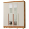 Guarda Roupa Casal Com Espelho 4 Portas 159 cm Domus Cedro Areia RUDK