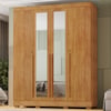 Guarda Roupa Casal Com Espelho 4 Portas 159 cm Domus Cedro RUDK
