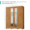 Guarda Roupa Casal Com Espelho 4 Portas 159 cm Domus Cedro RUDK