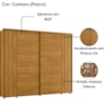 Guarda Roupa Casal Dali 2 Portas Deslizante 278 cm Cumaru Madetec