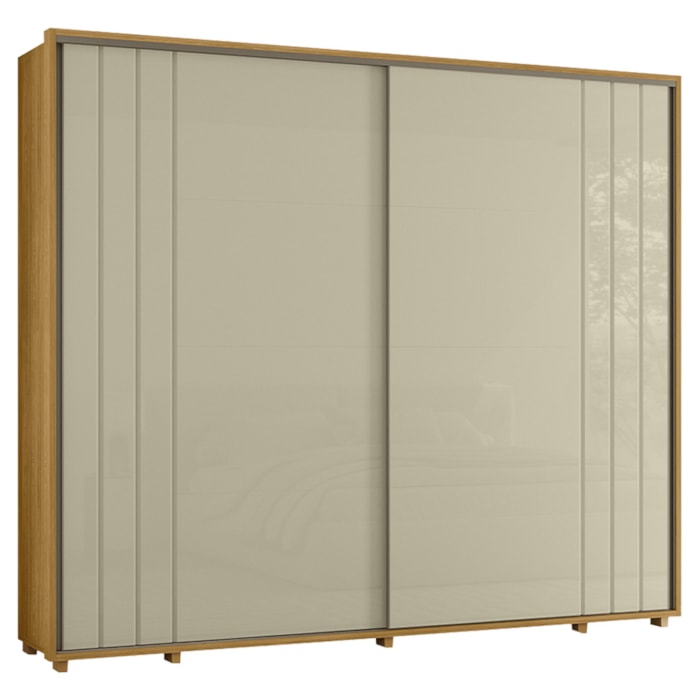 Guarda Roupa Casal Dali 2 Portas Deslizante 278 cm Cumaru Opala Madetec