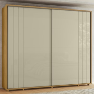Guarda Roupa Casal Dali 2 Portas Deslizante 278 cm Cumaru Opala Madetec