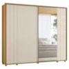 Guarda Roupa Casal Dali 2 Portas Deslizante Com Espelho 278 cm Cinamomo Off White Madetec