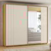 Guarda Roupa Casal Dali 2 Portas Deslizante Com Espelho 278 cm Cinamomo Off White Madetec