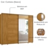 Guarda Roupa Casal Dali 2 Portas Deslizante Com Espelho 278 cm Cumaru Madetec