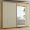 Guarda Roupa Casal Dali 2 Portas Deslizante Com Espelho 278 cm Cumaru Opala Madetec