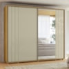 Guarda Roupa Casal Dali 2 Portas Deslizante Com Espelho 278 cm Cumaru Opala Madetec