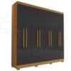Guarda Roupa Casal Dubai 8 Portas 240 cm Cinamomo Grafite ARMoveis