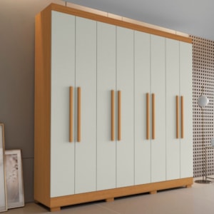 Guarda Roupa Casal Dubai 8 Portas 240 cm Cinamomo Off White ARMoveis