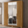 Guarda Roupa Casal Espelho 4P 176 cm California Freijo Off White Moval
